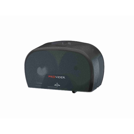 Provider Standard 2 Roll Side by Side Tissue Dispenser, Translucent Black PRO-JJT1000